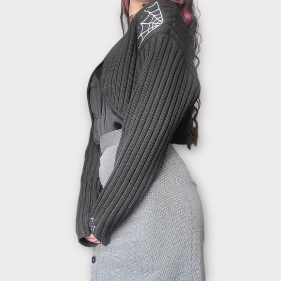 Disturbia Catch Feelings Embroidered Knit Bolero Size S - Picture 9 of 12